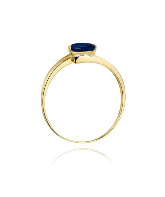 14k Gold Ring with 0.70ct Sapphire Diamond