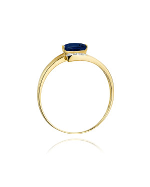 14k Gold Ring with 0.70ct Sapphire Diamond