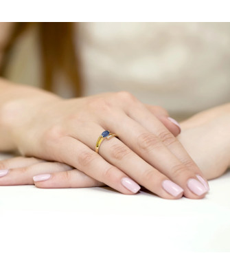 14k Gold Ring with 0.70ct Sapphire Diamond