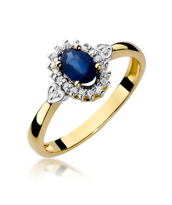 14k Gold Ring with Sapphire Diamond 0.70ct