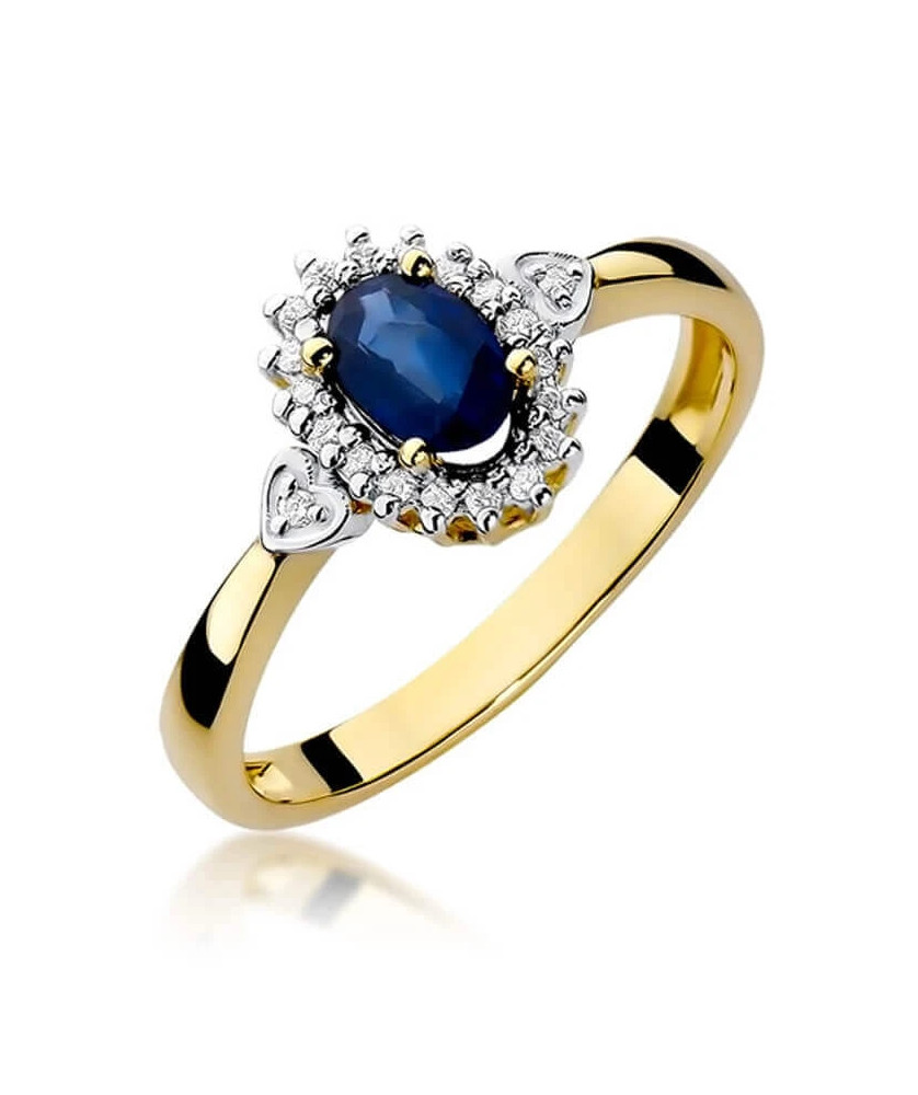 14k Gold Ring with Sapphire Diamond 0.70ct