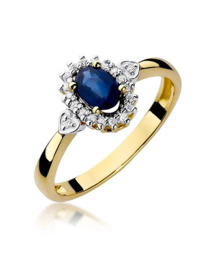14k Gold Ring with Sapphire Diamond 0.70ct