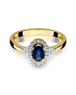 14k Gold Ring with Sapphire Diamond 0.70ct
