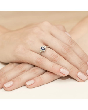 14k Gold Ring with Sapphire Diamond 0.70ct