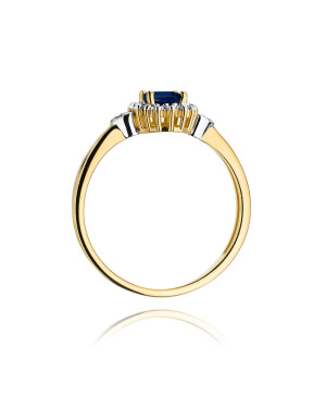 14k Gold Ring with Sapphire Diamond 0.70ct