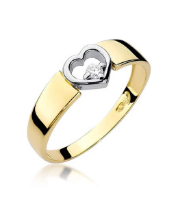 14k Gold Ring with 0.04ct Brilliant Diamond