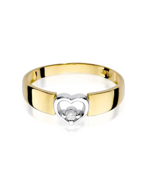 Złoty Pierścionek 14k z diamentem brylant 0,04ct
