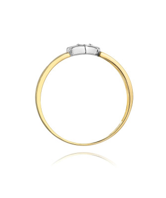 Złoty Pierścionek 14k z diamentem brylant 0,04ct