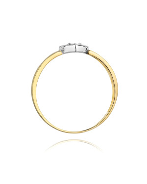 Złoty Pierścionek 14k z diamentem brylant 0,04ct