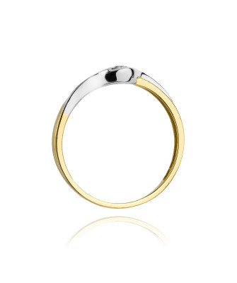 14k Gold Ring with Diamond Brilliant 0.04ct
