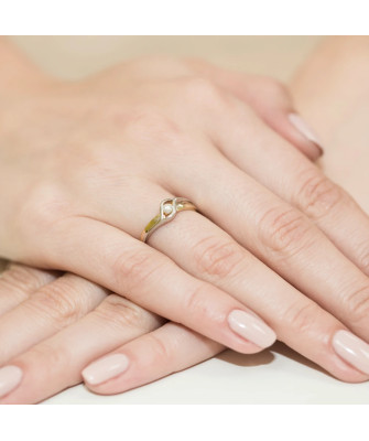 14k Gold Ring with Diamond Brilliant 0.04ct