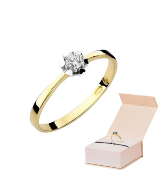 14k Gold Ring with 0.10ct Brilliant Diamond