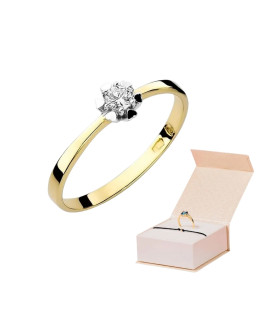 14k Gold Ring with 0.10ct Brilliant Diamond