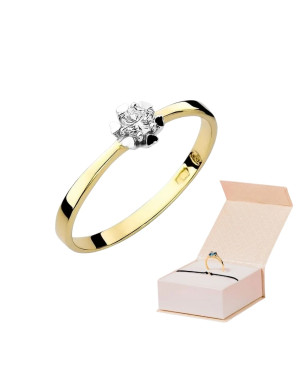 14k Gold Ring with 0.10ct Brilliant Diamond