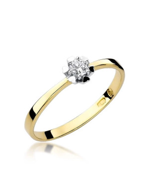 14k Gold Ring with 0.10ct Brilliant Diamond