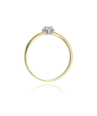 Złoty Pierścionek 14k z diamentem brylant 0,10ct