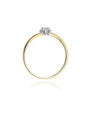 Złoty Pierścionek 14k z diamentem brylant 0,10ct