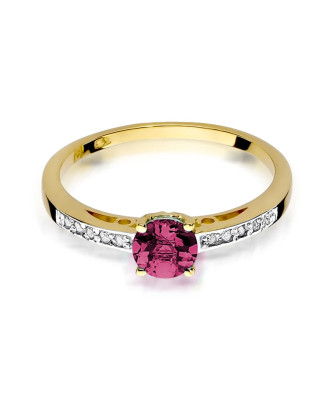 Złoty Pierścionek 14k z diamentem rubin 0,60ct