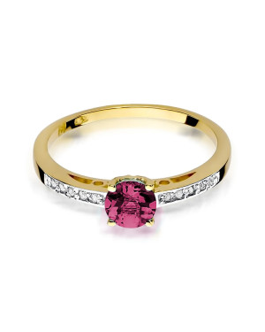 Złoty Pierścionek 14k z diamentem rubin 0,60ct