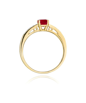 Złoty Pierścionek 14k z diamentem rubin 0,60ct