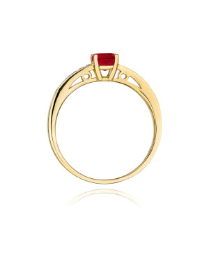Złoty Pierścionek 14k z diamentem rubin 0,60ct