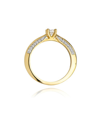Złoty Pierścionek 14k z diamentem brylant 0,44ct