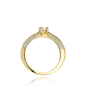 Złoty Pierścionek 14k z diamentem brylant 0,44ct