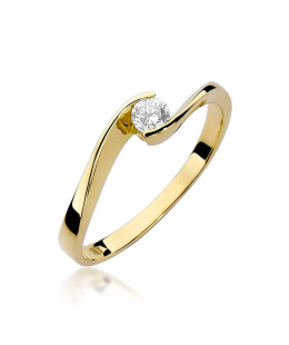14k Gold Ring with 0.13ct Brilliant Diamond