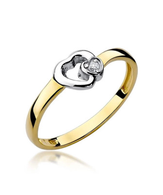 14k Gold Ring with 0.02ct Brilliant Diamond