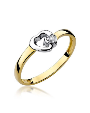 14k Gold Ring with 0.02ct Brilliant Diamond