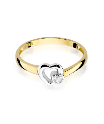 14k Gold Ring with 0.02ct Brilliant Diamond