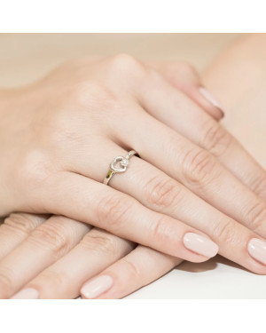 14k Gold Ring with 0.02ct Brilliant Diamond