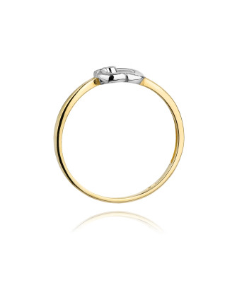 14k Gold Ring with 0.02ct Brilliant Diamond