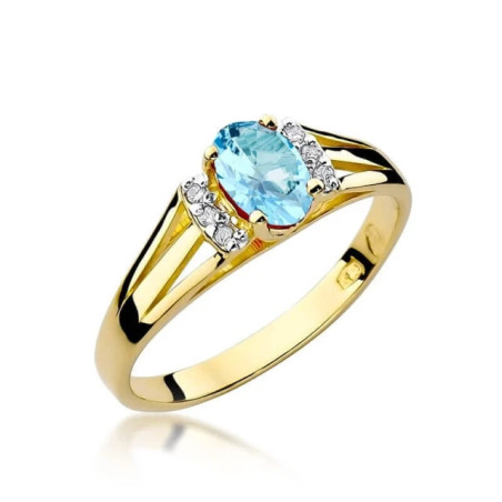 Gold ring with diamond EY-5 topaz | GoldJewellery