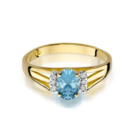 Gold ring with diamond EY-5 topaz | GoldJewellery