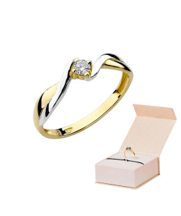 14k Gold Ring with 0.10ct Brilliant Diamond