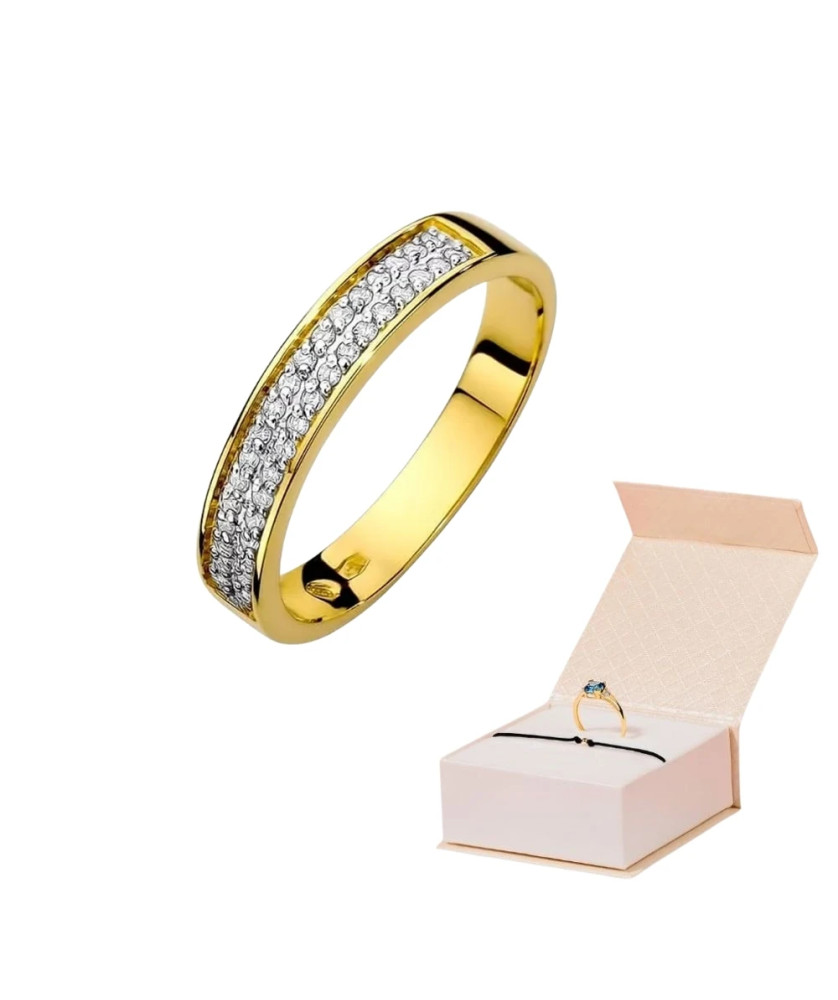 Złoty Pierścionek 14k z diamentem brylant 0,18ct