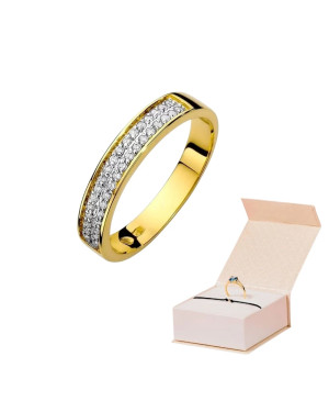 Złoty Pierścionek 14k z diamentem brylant 0,18ct