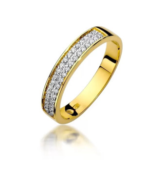 Złoty Pierścionek 14k z diamentem brylant 0,18ct