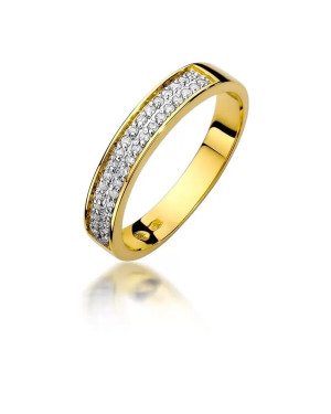 Złoty Pierścionek 14k z diamentem brylant 0,18ct