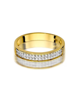 Złoty Pierścionek 14k z diamentem brylant 0,18ct
