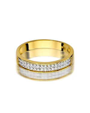 Złoty Pierścionek 14k z diamentem brylant 0,18ct
