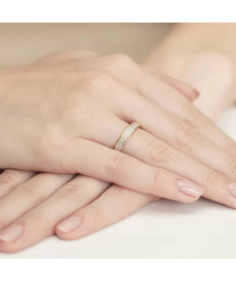 Złoty Pierścionek 14k z diamentem brylant 0,18ct
