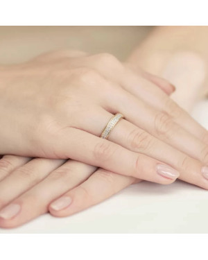 Złoty Pierścionek 14k z diamentem brylant 0,18ct