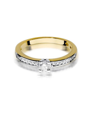 Złoty Pierścionek 14k z diamentem brylant 0,28ct