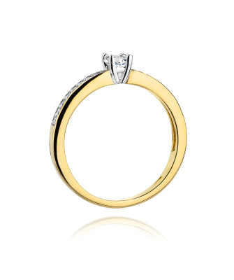 Złoty Pierścionek 14k z diamentem brylant 0,28ct