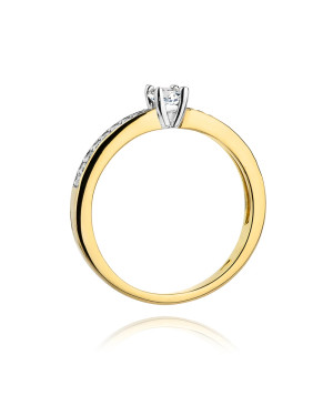 Złoty Pierścionek 14k z diamentem brylant 0,28ct