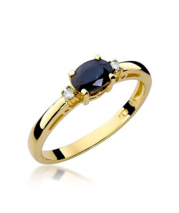 14k Gold Ring with Sapphire Diamond 0.30ct