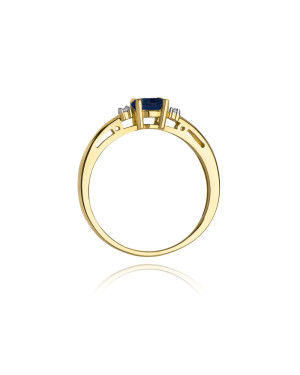 Złoty Pierścionek 14k z diamentem szafir 0,30ct