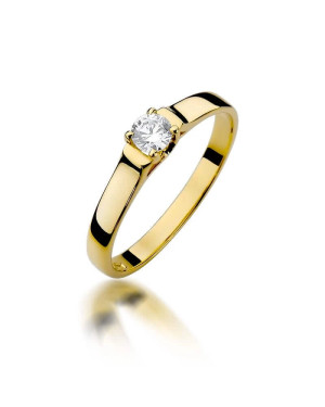 Złoty Pierścionek 14k z diamentem brylant 0,18ct